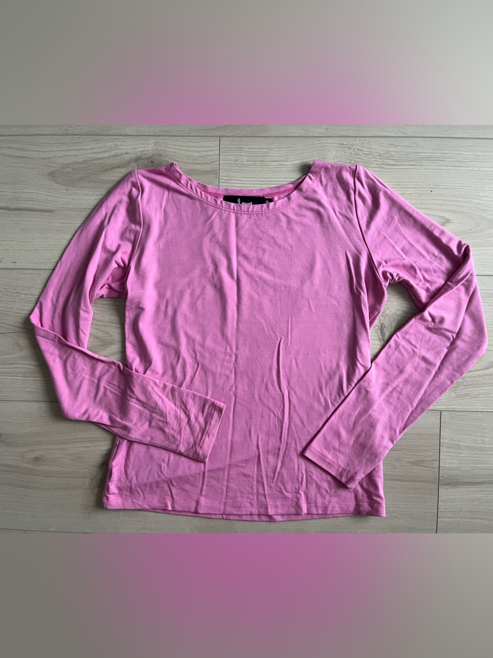 Louve Desing Pink Long-Sleeve Scoop Neck Tee